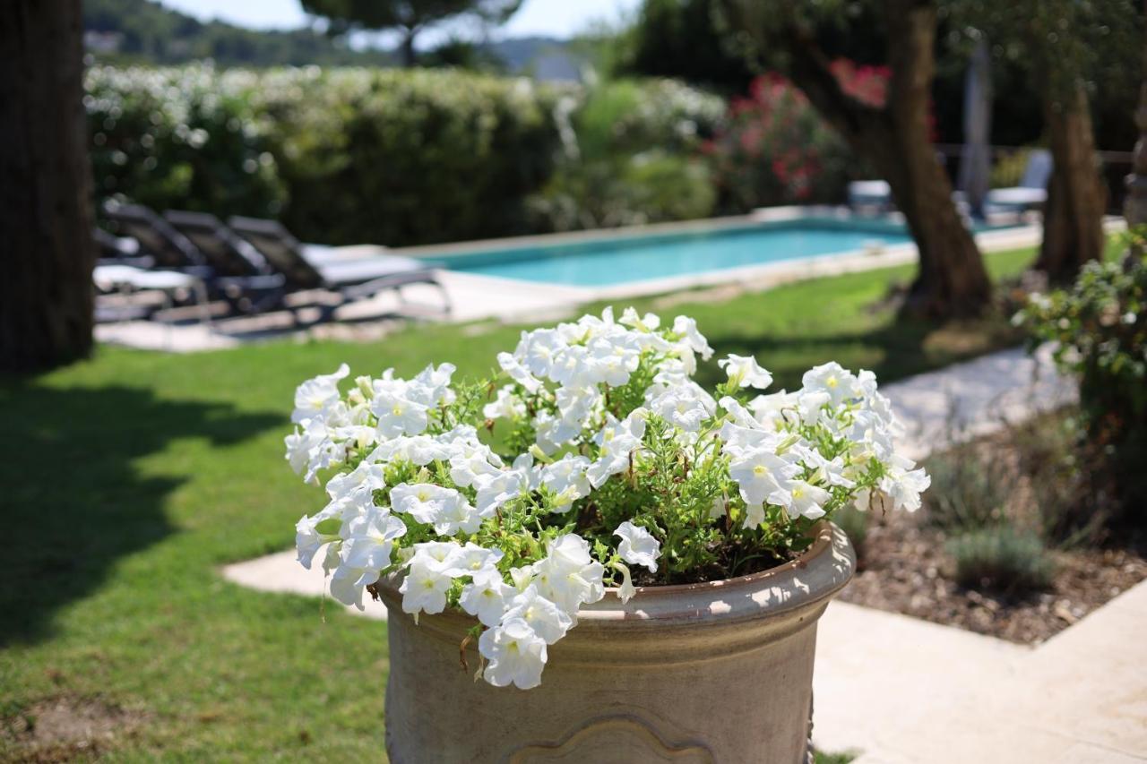 L'Elegante Bastide En Pierre Avec Vue Sur Le Vieux Village De Mougins Exterior foto