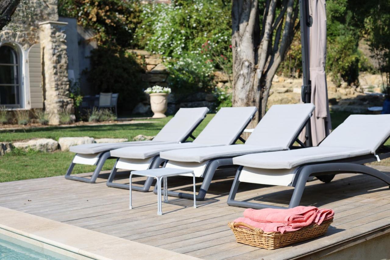 L'Elegante Bastide En Pierre Avec Vue Sur Le Vieux Village De Mougins Exterior foto